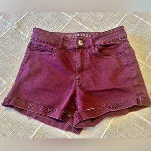 American Eagle Outfitters Women's Plum color hi rise shortie Shorts